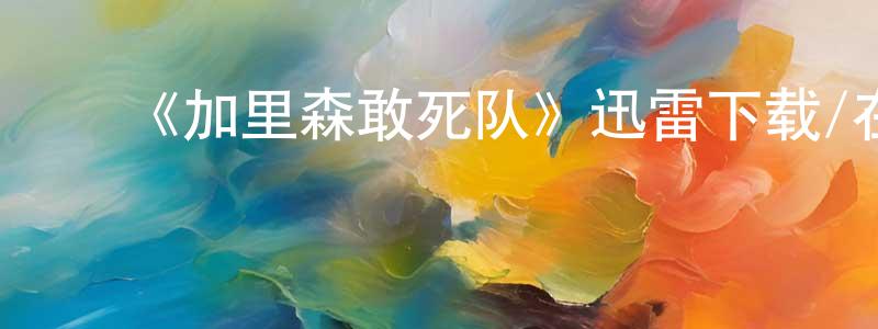 陈心文的动漫综艺大全,《加里森敢死队》迅雷下载/在线观看-犯罪历史-美剧天堂